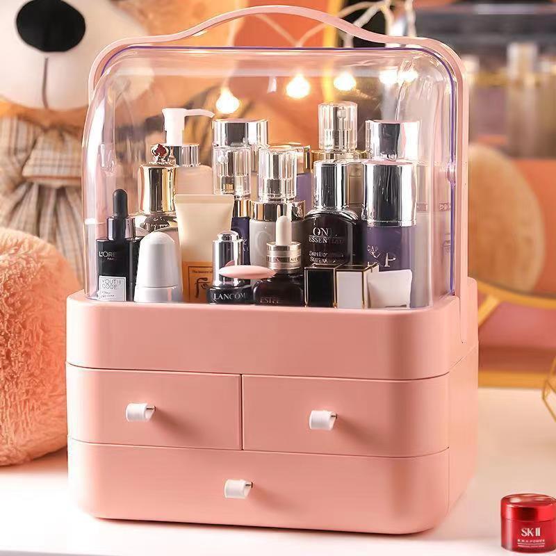 Portable Internet-famous Cosmetic Storage Box Dust-proof Storage Rack Drawer-type Desktop Skin Care Household Lipstick Dressing Table