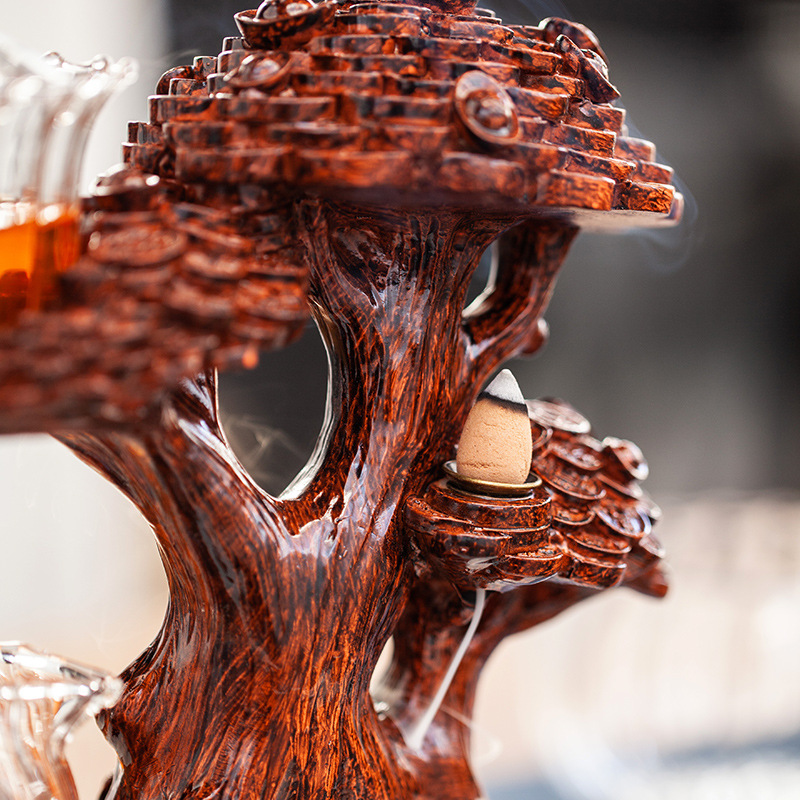 Money Tree Semi-automatic Tea Set Lazy Glass Kung Fu Tea Set Home Office Reception Creative Magnetic Tea Maker