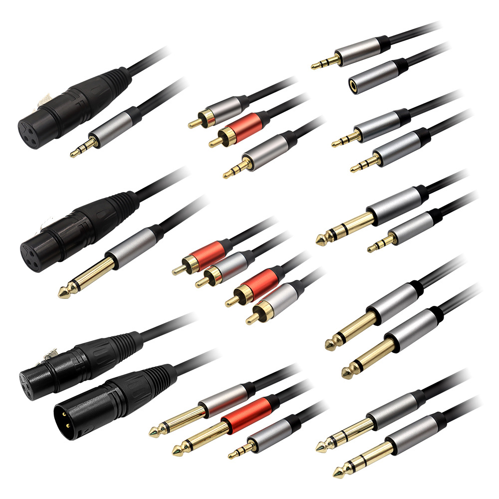 Two-on-two Canon line speaker adapter male-to-female microphone line 3.5mm one-on-two lotus head audio line