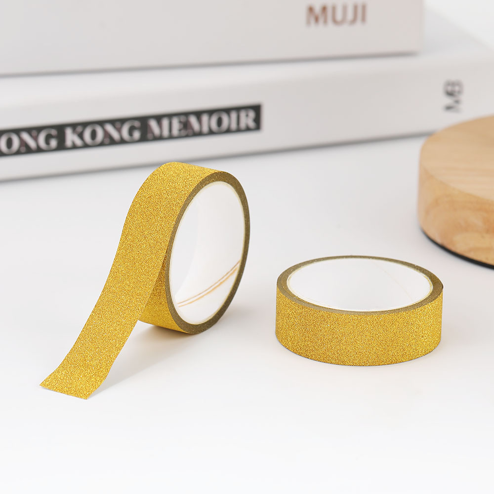 Factory supply pure white silver powder small tube glitter powder tape creative decoration Halloween gold powder tape wholesale