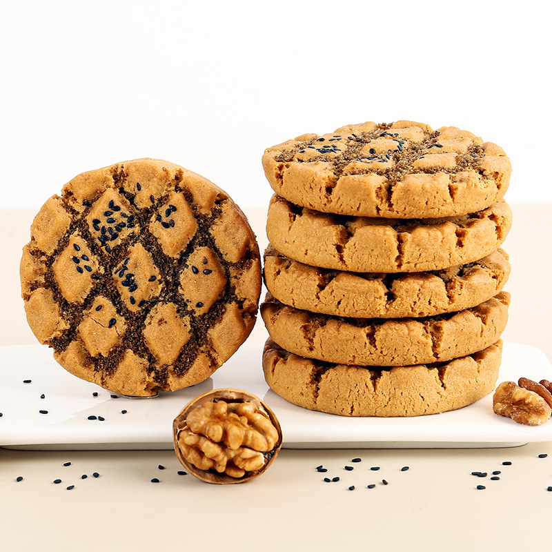 Sihuameng iron stick Yam walnut black sesame sandwich peach cake 500/box