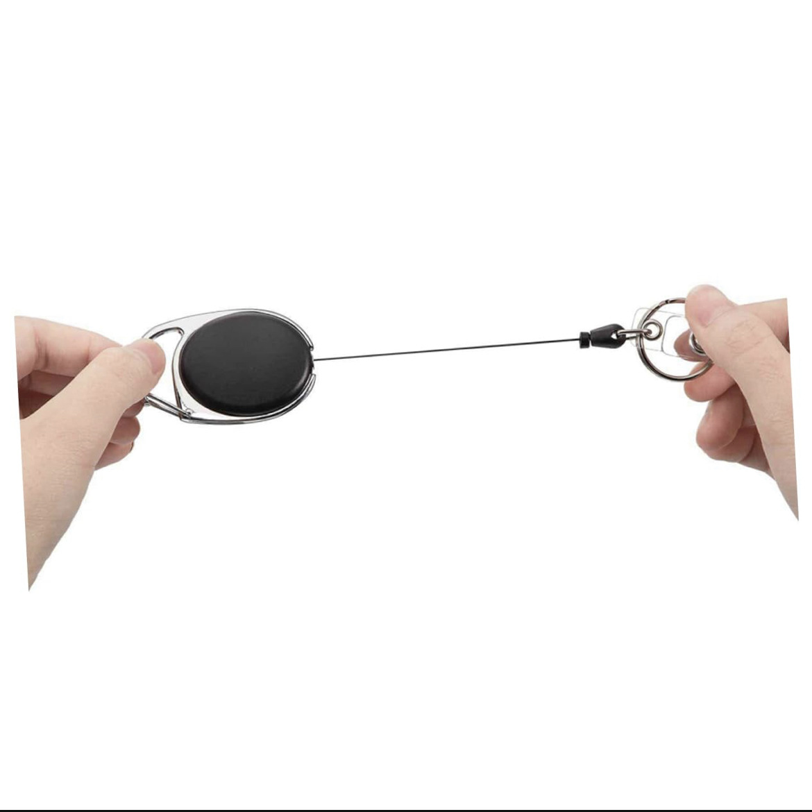 Black Oval Easy Pull Buckle Easy Pull Retractable Buckle Pull Cable ID Buckle Retractable Keychain Badge Reel