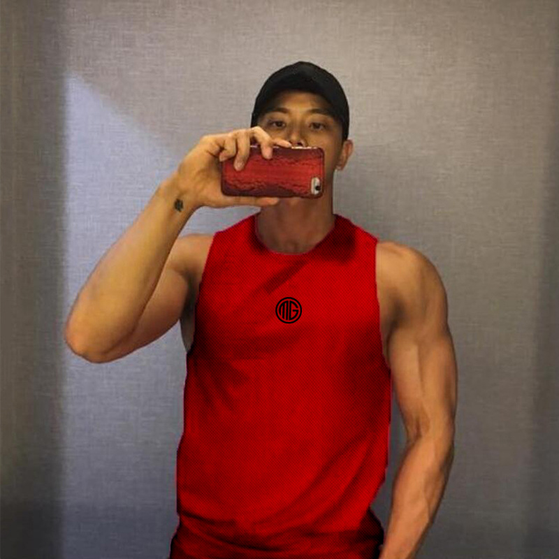 Men's Sleeveless Vest MG Trendy Brand Mesh Basketball Sports Waistle T-Shirt Fitness Equipment Training Clothes Top Men's Trendy