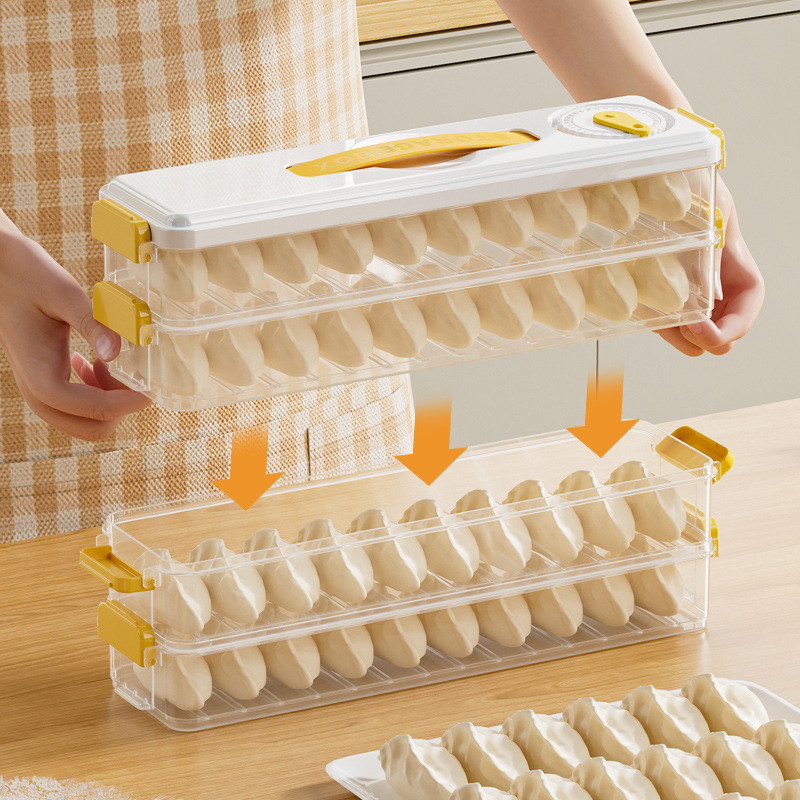 Kitchen Household Food Grade Dumpling Box Refrigerator Freezing Fresh Dumpling Storage Box Side Door Dumpling Wonton Freezing Box