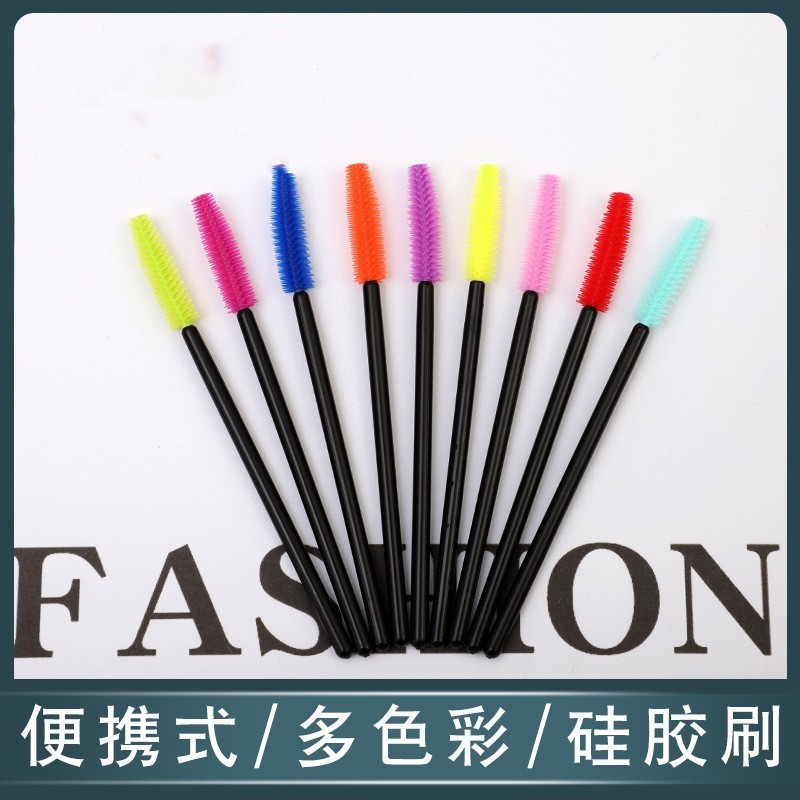 Wholesale Black Rod Tower Type Silicone Brush Portable Grafted Eyelash Curler Grafted Eyelash Comb Eyebrow Comb