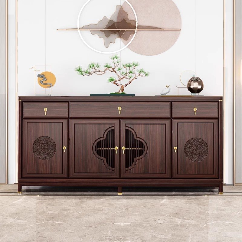 Factory Direct Sales of New Chinese-Style Sideboards, Solid Wood Storage Cabinets, Entrance Cabinets, Ebony Wood Modern Decorative Shoe Cabinets, Home Storage