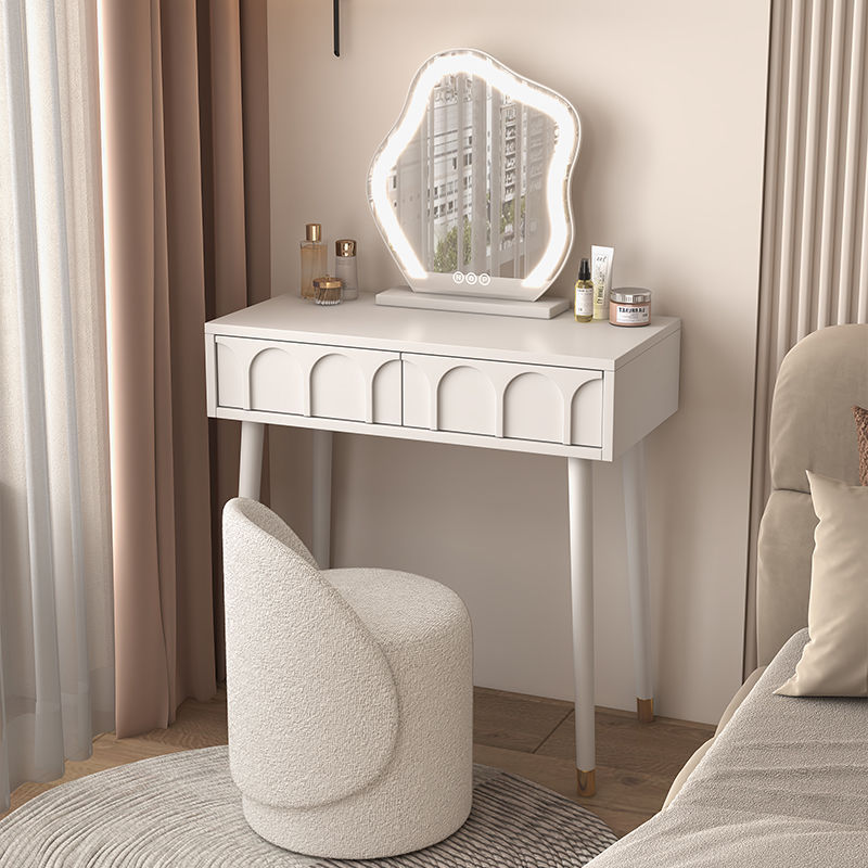 Cream Style Dressing Table Bedroom Modern Simple Small Apartment Internet Celebrity Storage Cabinet Bedside Table Dressing Table Desk Integrated