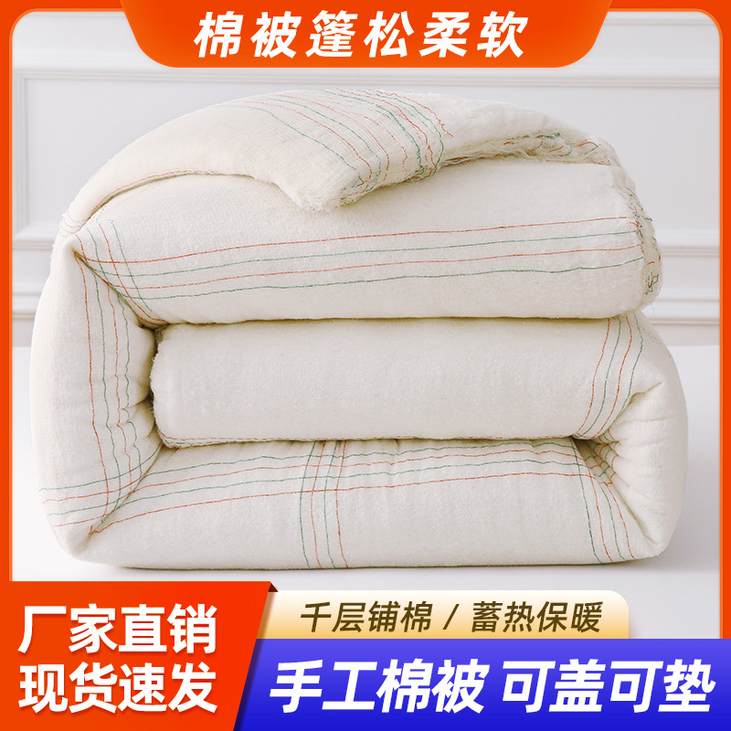 Manufacturer Processing and Wholesale Cotton Batting Student Dormitory Mattress Bedding Autumn and Winter Thickeneded Warm Four-Season Quilt