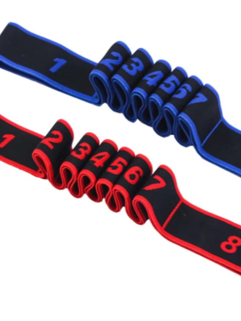 Yoga elastic band fitness tension band resistance band adult children eight grid dance elastic band digital stretch band