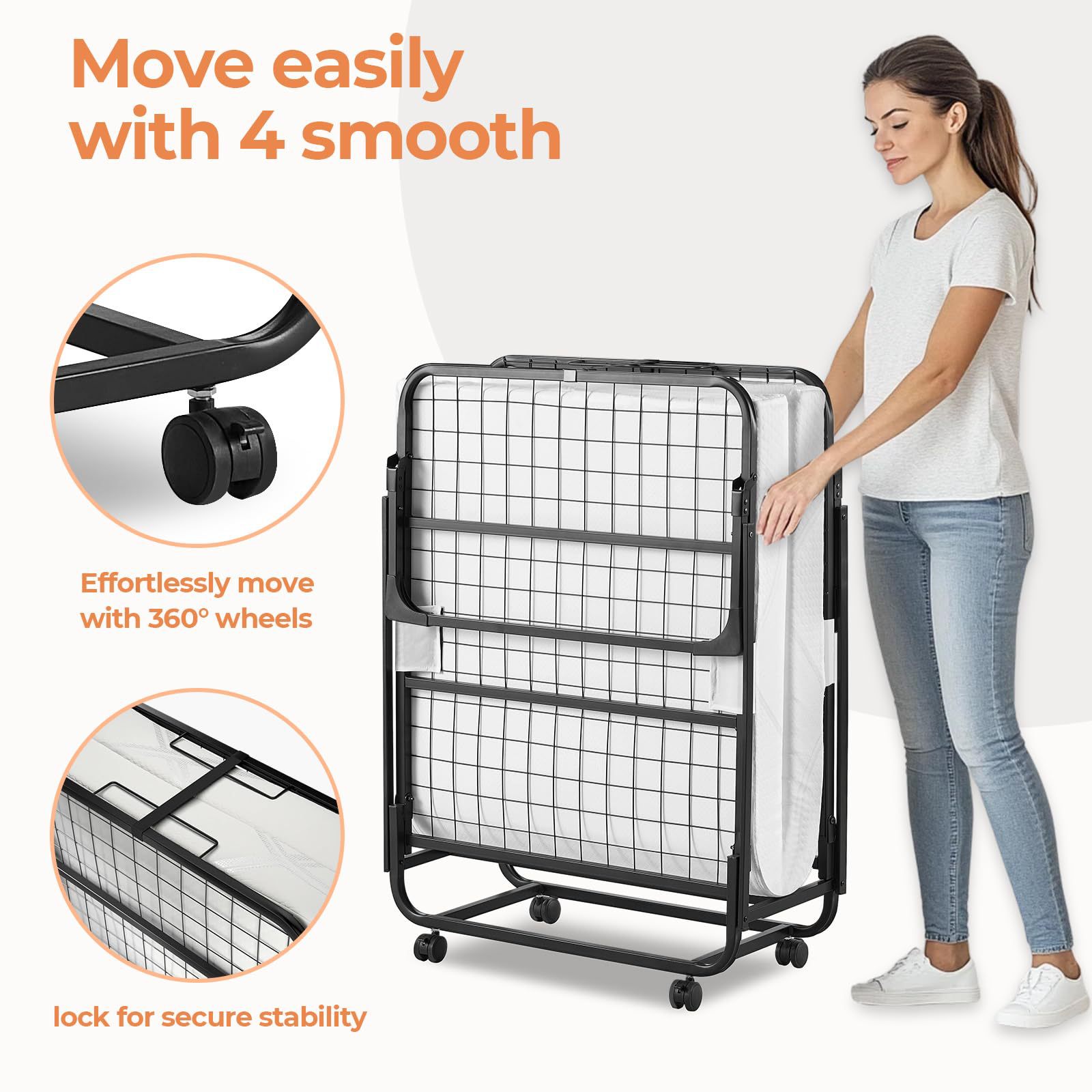 Односпальная складная кровать из фабрики, дополнительная кровать для отелей, больничная, с утолщенным матрасом, переносное устройство для сна