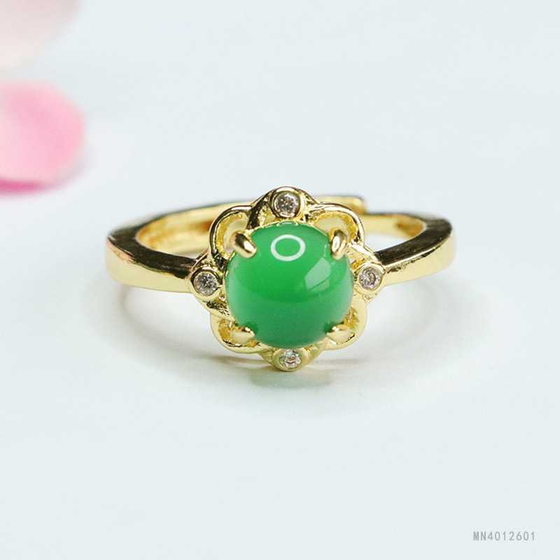 Кольцо из ледяного зеленого халцедона Yuyu, оптовая продажа, MN4012601
