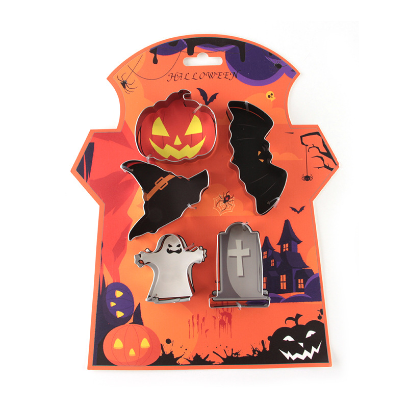 Cross-Border Exclusive Halloween Series Cookie Cutters Ghost Spider Halloween Set Cookie Cutter DIY Baking Mold