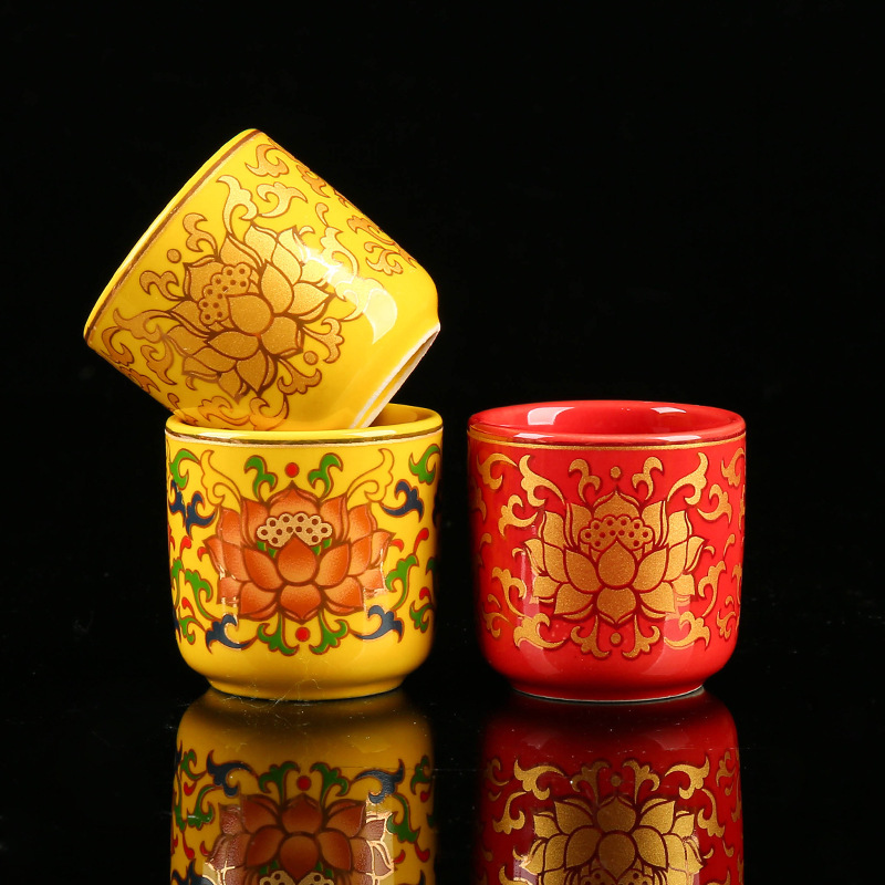 Water Supply Glass Wine Glass Ornaments Water Supply Wine Glass Water Supply Straight Mouth Cup Money Supply Lotus Cup Water Purification Cup