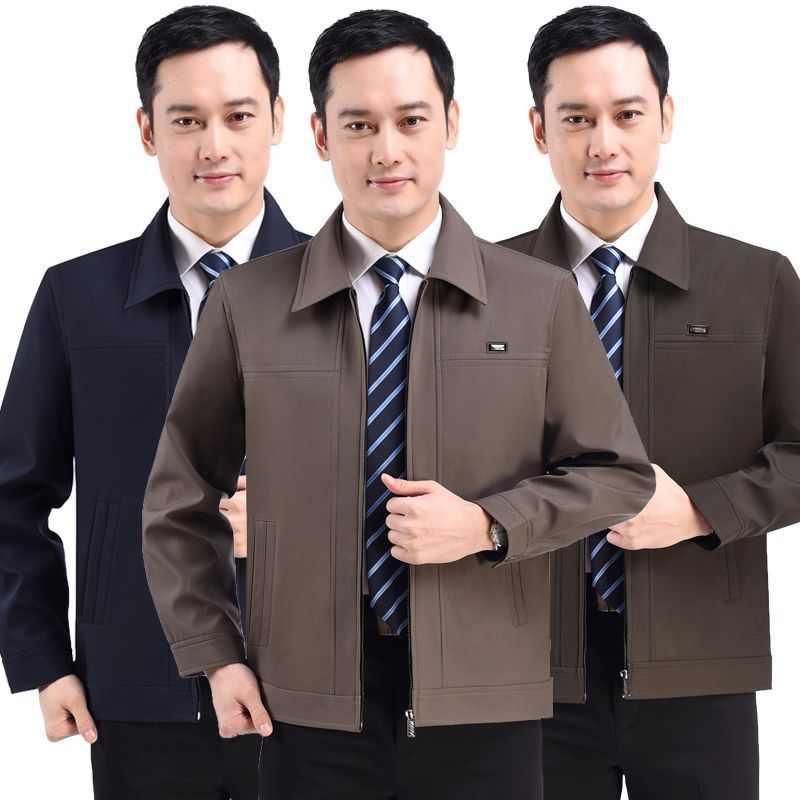 Куртки для мужчин среднего и пожилого возраста весна-осень, одежда для папы, повседневные куртки с длинным рукавом для пожилых мужчин