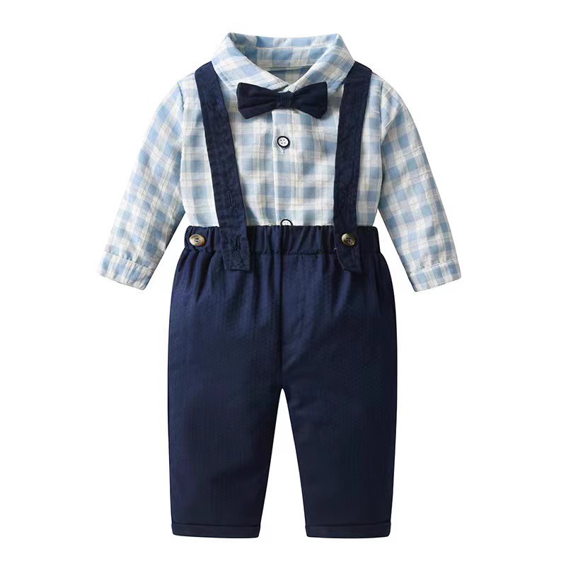 Men's Baby's Suspender Pants suit Years Old Dress Summer New Baby's Birthday Small Suit Children's Performance Costsize