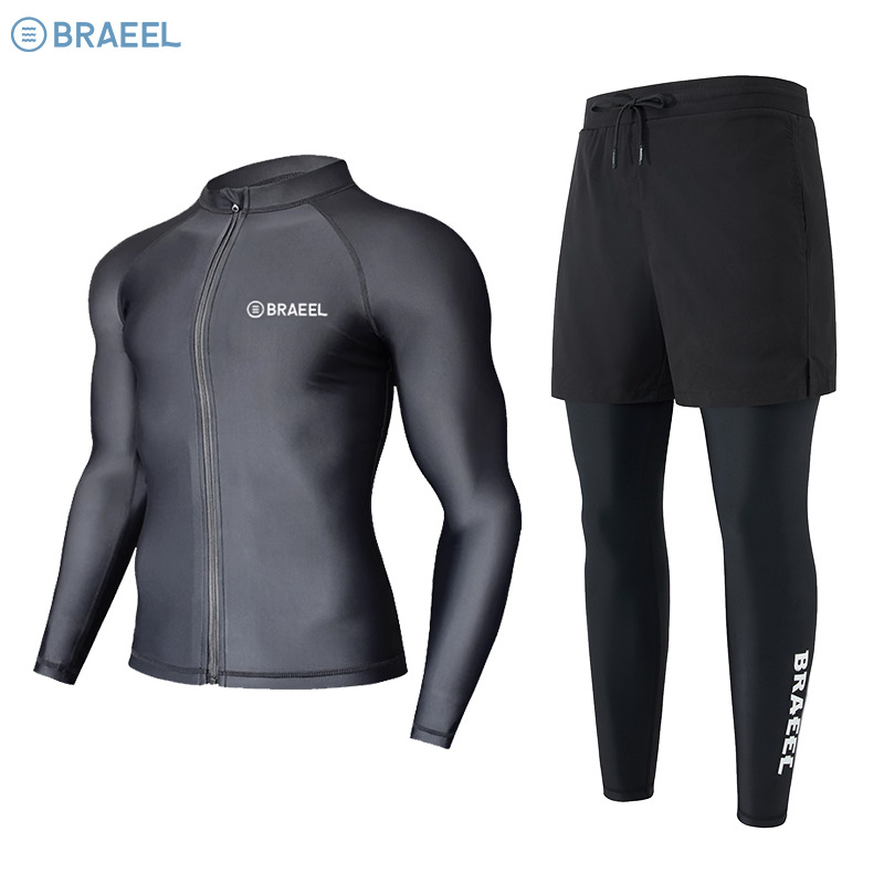 Корейский гидрокостюм для мужчин, защита от солнца, раздельный, длинные рукава, длинные брюки, сноркелинг, купальник для пар, быстросохнущий