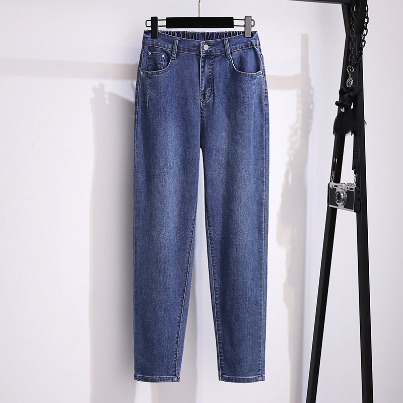 Large size women's 200/300kg denim pants high waist slim casual loose slim Torre pants