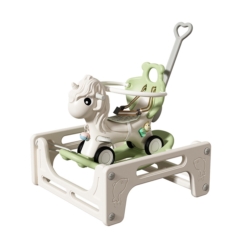Baby Rocking Car, Trampoline, Rocking Horse, Two-In-One Baby Bouncing Car, Kidsren's One-Year-Old Anti-Fall Rocking Horse Toy