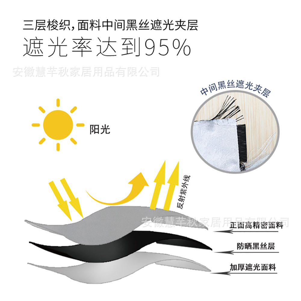 High-Precision Blackout Curtains Customized Punched and Insulated 3D Digital Printing Black Silk Layer Curtains Sunshades Cross-Border Manufacturer