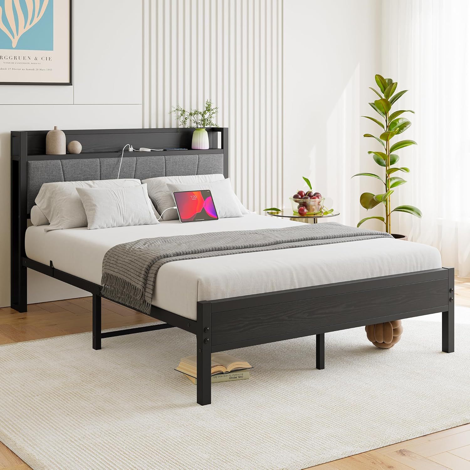 Source Factory Bedroom Category Modern Creative Soft Bed Frame with Backrest Soft Bag Can Be Customized