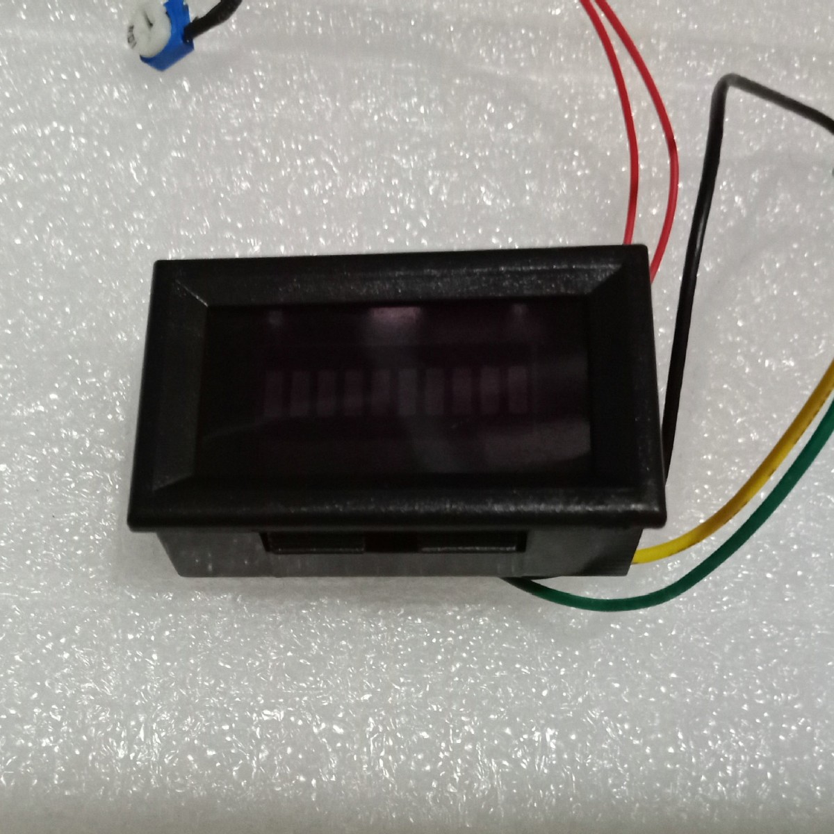 Car, Motorcycle Restoration Instrument LED Straight Bar Oil Gauge 12V Blue Plastic Shell Display Oil Gauge