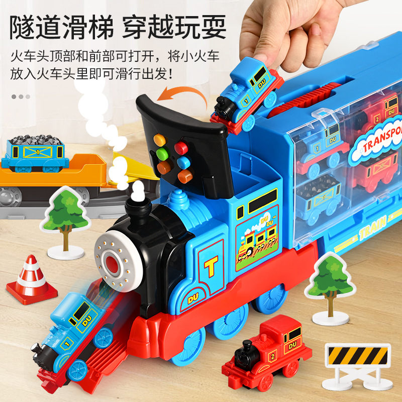 Electric Track Train Set Toy for Children Boys Car Alloy 4 Model 6 Baby 2 Educational 3 Years Old Early Education