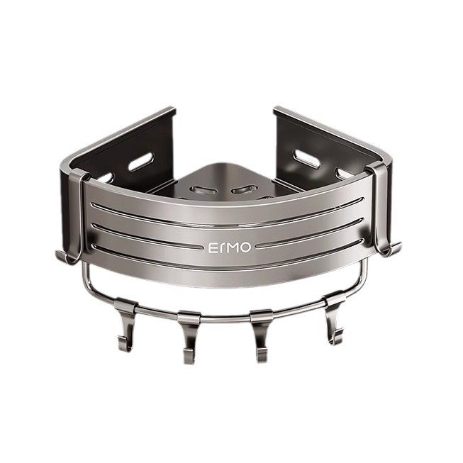 No-Drill Bathroom Storage Rack for Toilet, Washbasin, Wall-Mounted Triangular Organizer for Shower and Bath