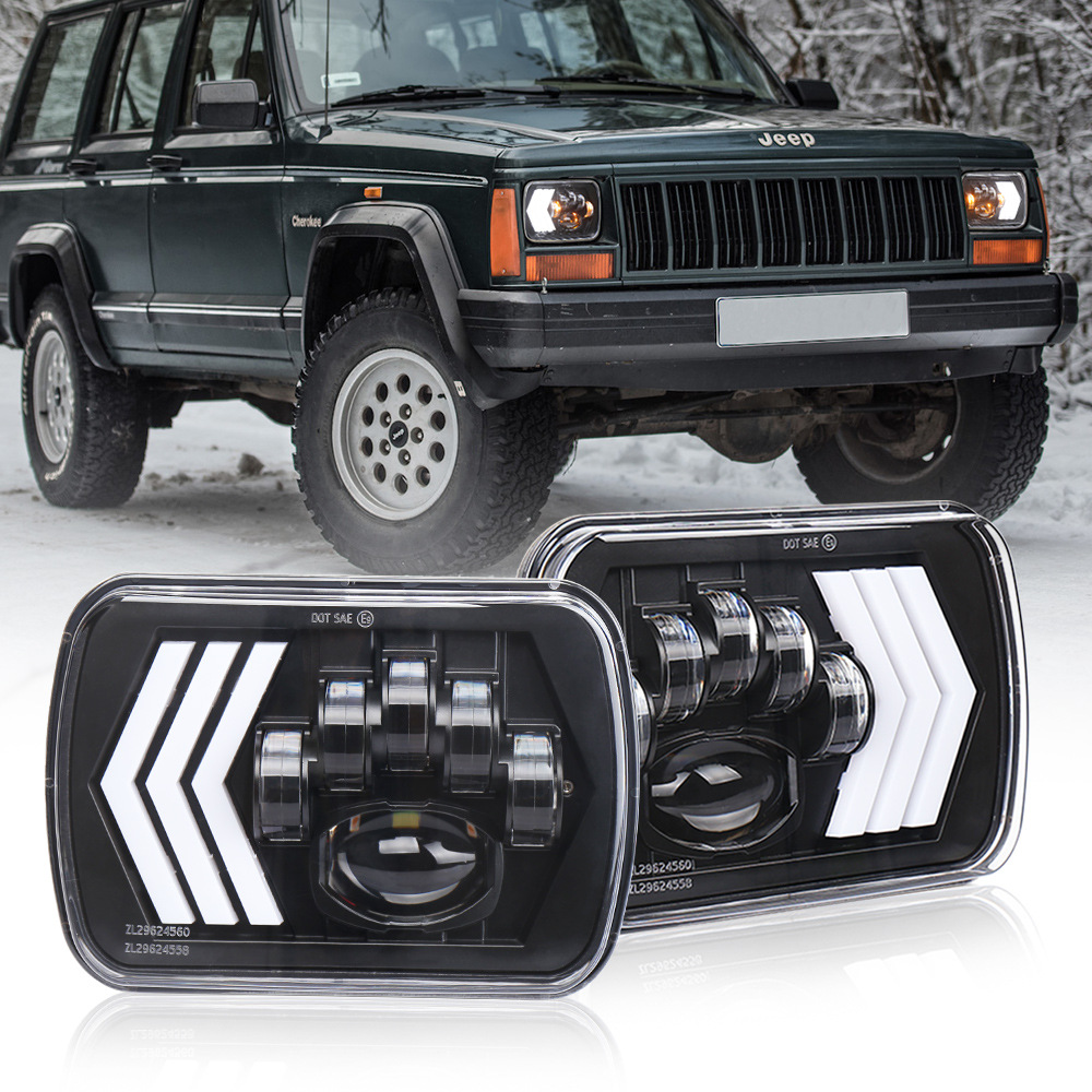 5X7 квадратная фара Wrangler 5x7 дюймов фара Cherokee 55W светодиодные рабочие огни для грузовиков