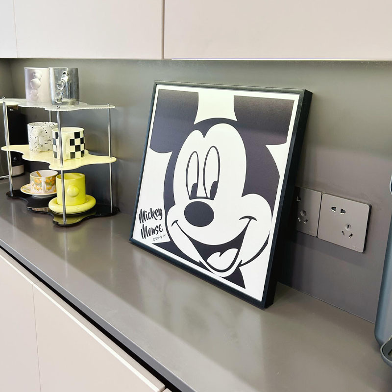 Mickey Mouse Entrance Decorative Painting Cartoon Simple Living Room Layout Cream Style Small Size Ornaments Hanging Painting Layout Bedroom