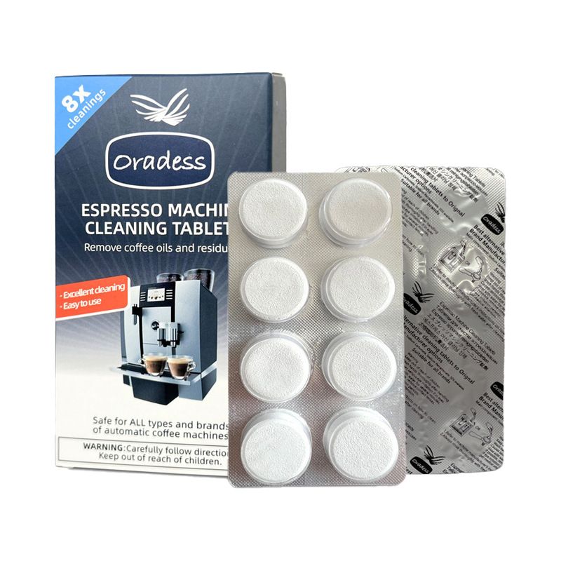 Специальные таблетки для чистки кофемашин Temu, 8 штук, шипучие таблетки для удаления жира и накипи в термосах, бытовой дезинтегратор