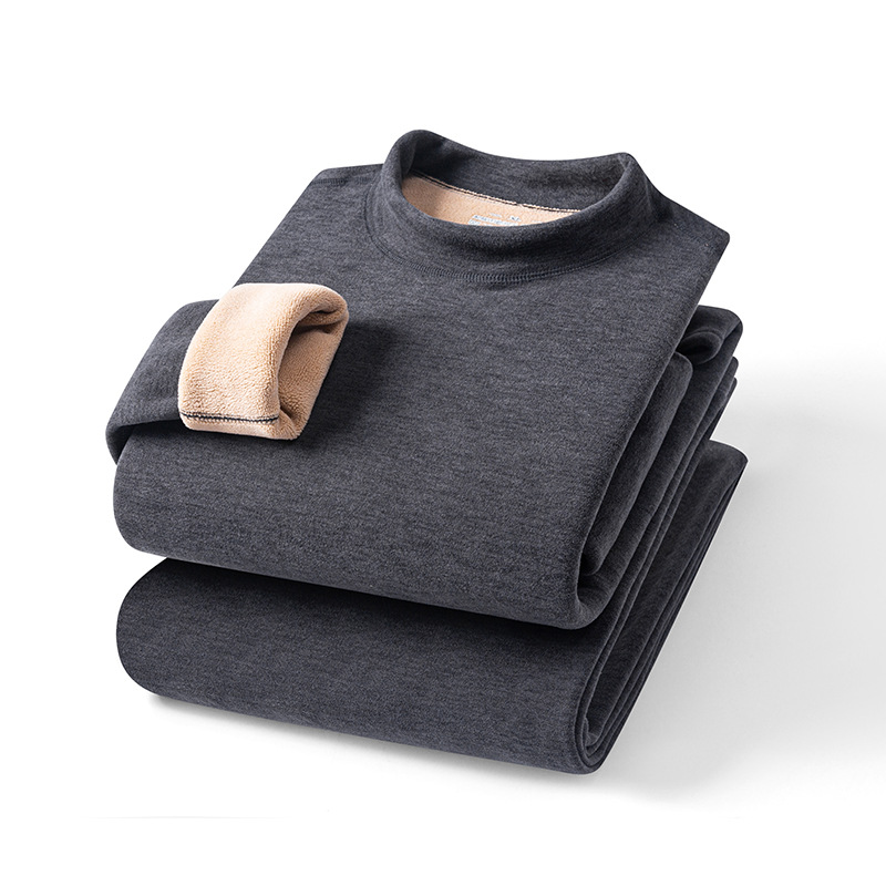 Men's camel hair thick thermal suit