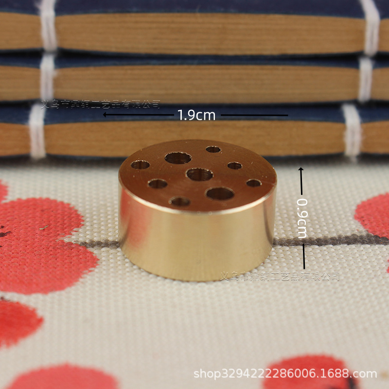 Brass gourd nine-hole incense insert handmade brass gourd incense insert pure copper incense burner gourd incense burner metal crafts