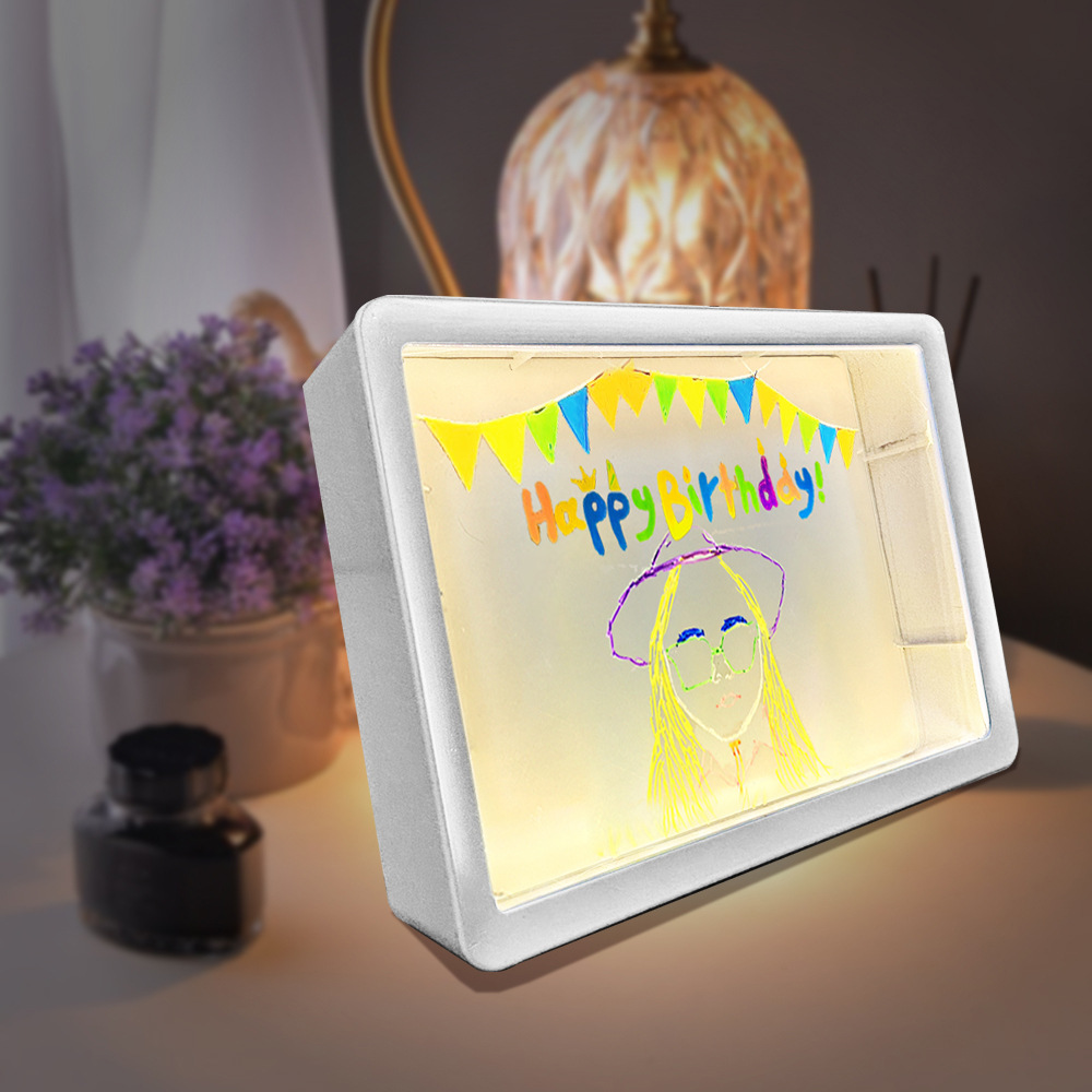 Children's Luminous Drawing Board DIY Graffiti Erasable Acrylic Fluorescent Board Blackboard Kidsren's Educational Toy Writing Board