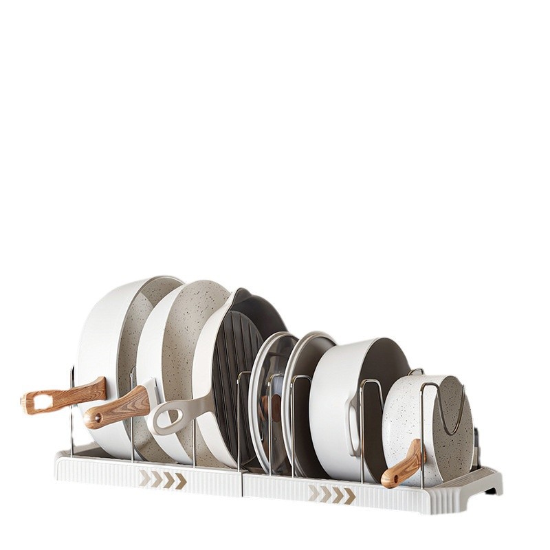 Retractable Bowl Rack Pot Storage Rack Drying Pot Rack Multifunctional Kitchen Countertop Storage Rack Pot Lid Rack Plate Shelf