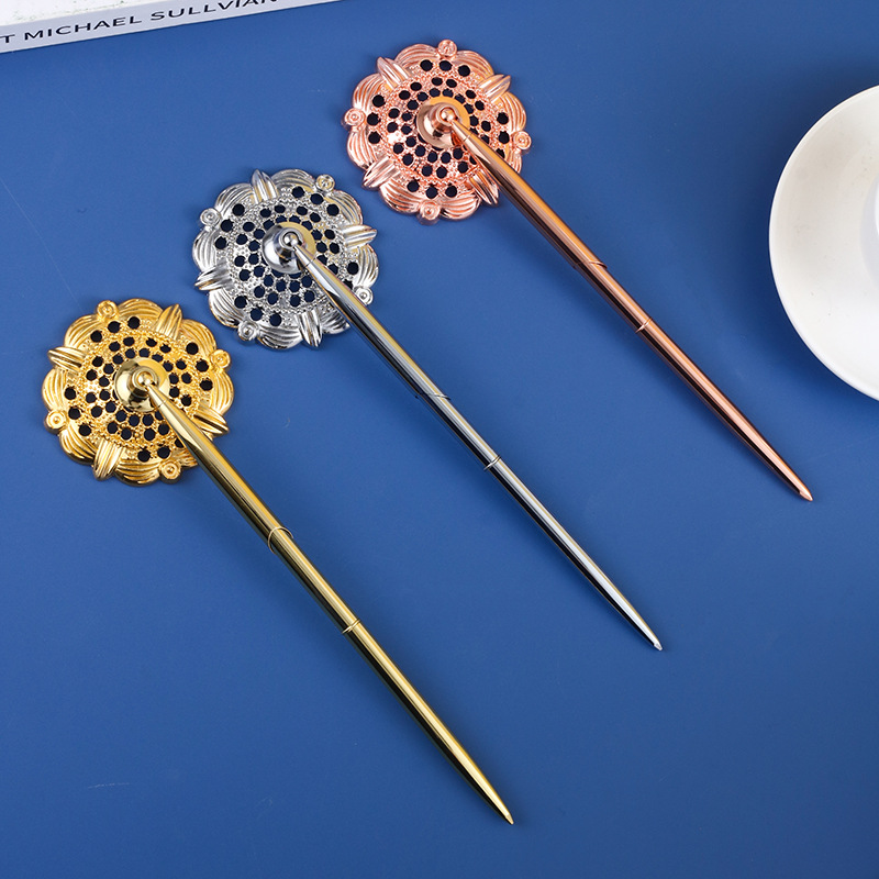 Table pen pedestal set copper rod electroplating gift advertising pen Enterprise Bank counter signature pen manufacturers wholesale