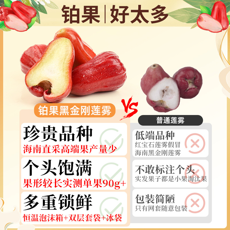 Sf Express 2.5kg Hainan Black Diamond Lotus Mist Fruit Gift Box Lotus Mist Fruit Fresh Large Fruit Lotus Mist Whole Box Free Shipping