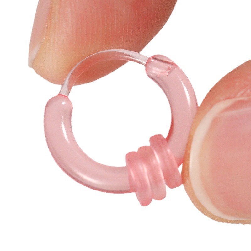 Resin Ear Holes Ear Studs Women's Earrings New Fashionable Color Ring Ear Buckle Korean-style Student All-match Ear Ring Earrings