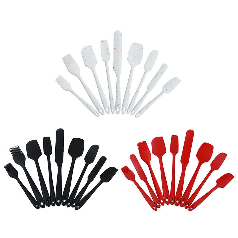 Factory wholesale silicone scraper nine-piece one-piece cream cake spatula barbecue oil brush baking suit