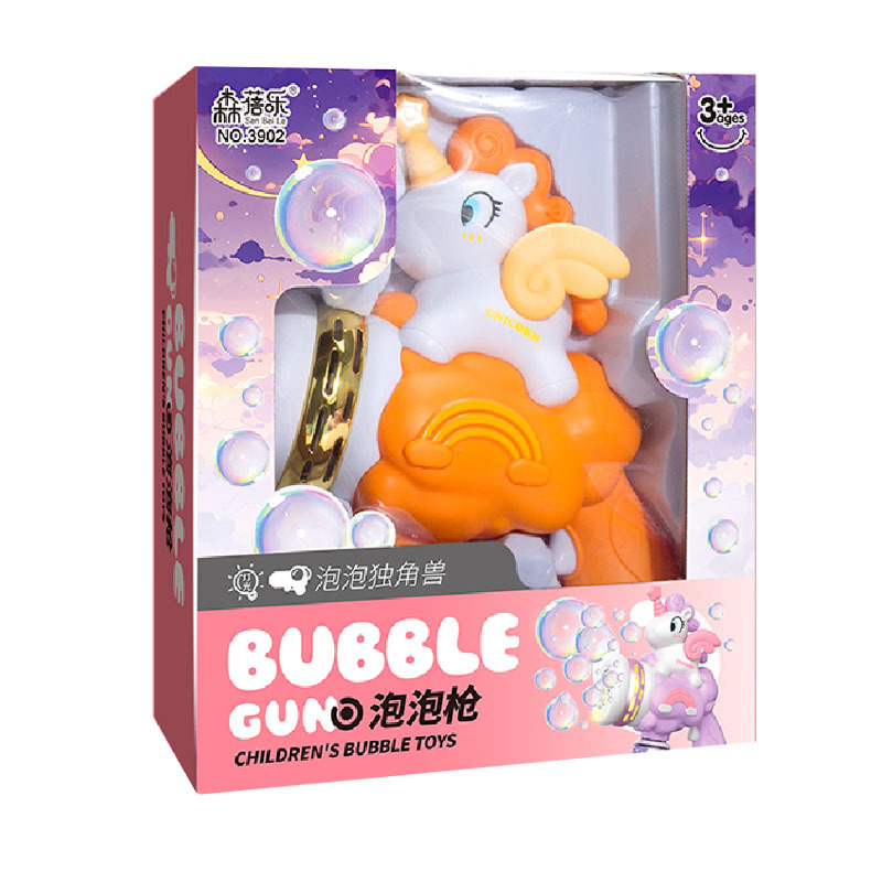 Shake the sound net red one-horned pony bubble machine children's automatic porous electric bubble stick stall toys