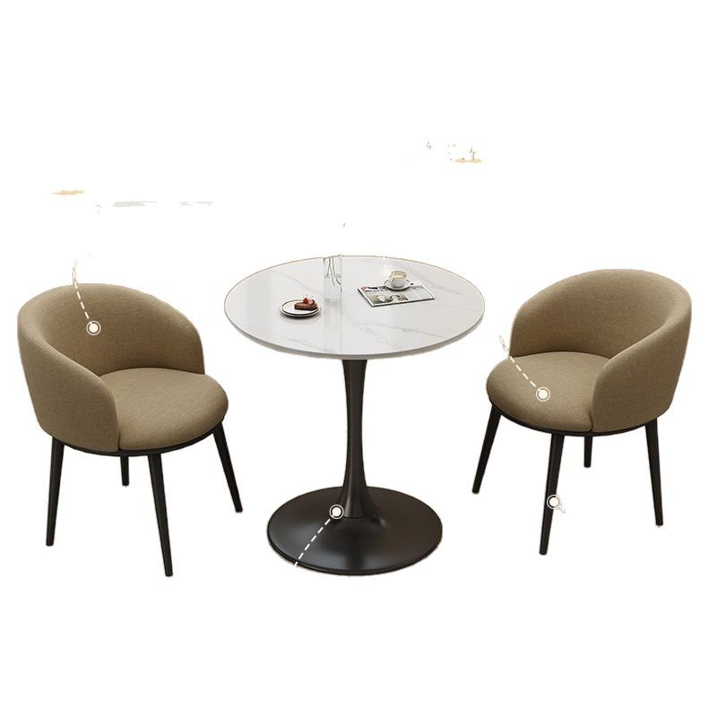 Modern Negotiation Table Rock Board Table and Chair Combination Office Leisure Milk Tea Coffee Shop Rental Room Home Round Table Dining Table