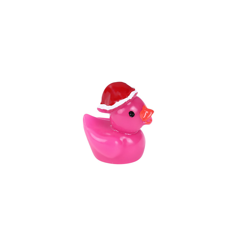 Christmas decoration micro landscape cute animal cartoon Christmas hat duck resin jewelry accessories decoration factory wholesale