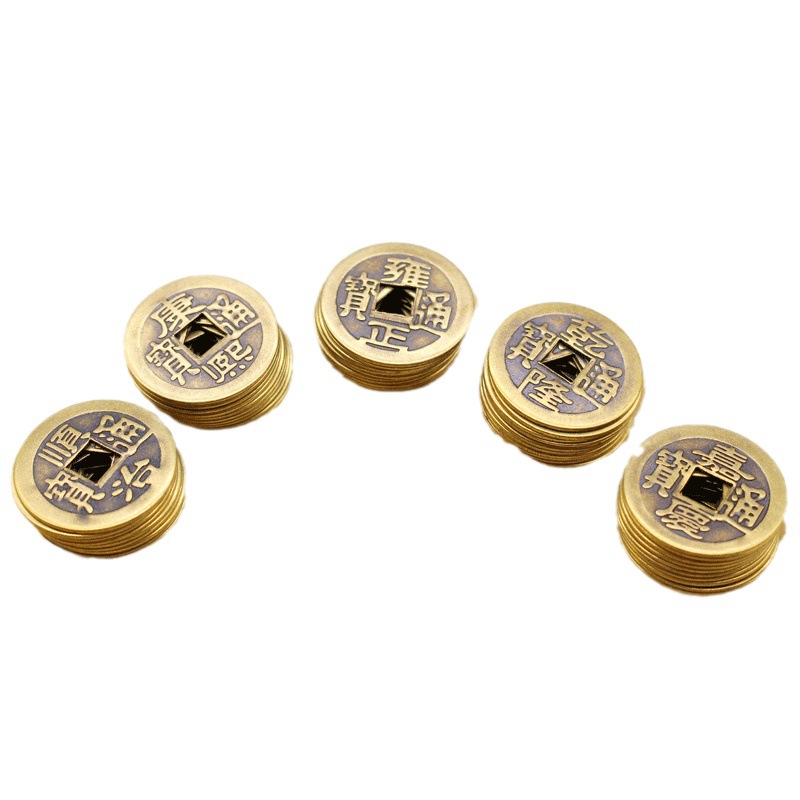 Brass copper money five Emperor money antique coins wholesale Metal Crafts accessories accessories real copper five Emperor money