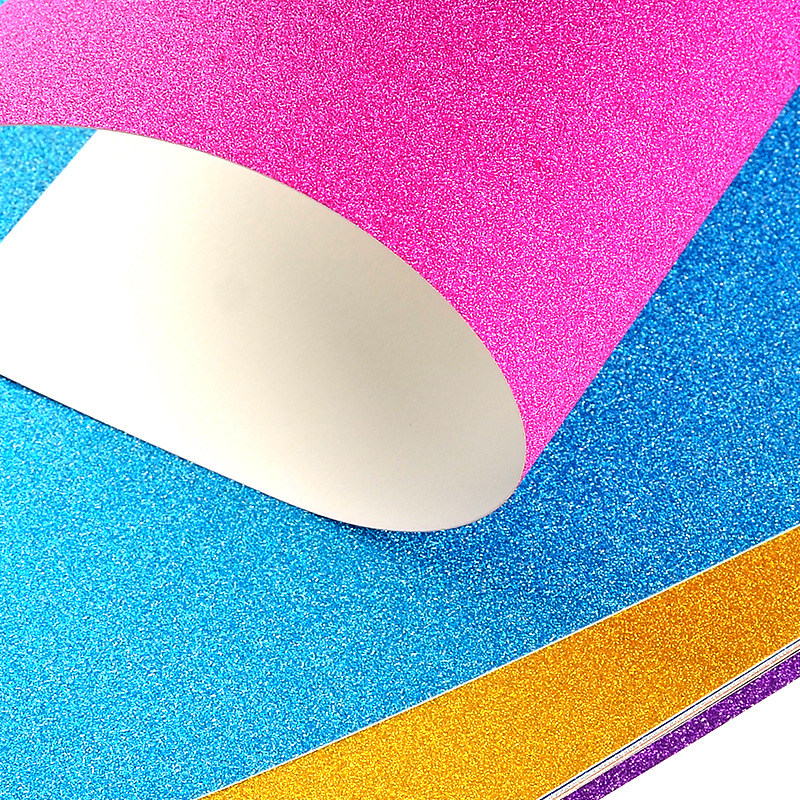 A4 Glitter Non-Adhesive Laser Glitter Colorful Gold Powder Cardboard Stickers for Kidsren and Students Handmade DIY Paper