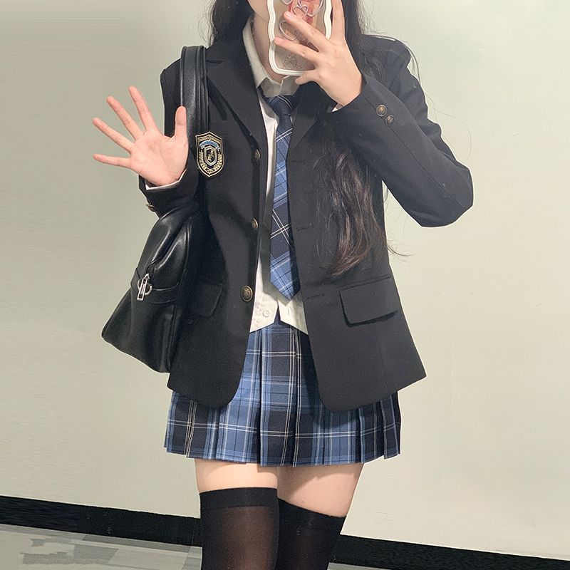 College Style Female Student Uniform Jk Suit Basic Autumn and Winter Suit Jacket Suit Performance Clothing School Uniform Class Uniform