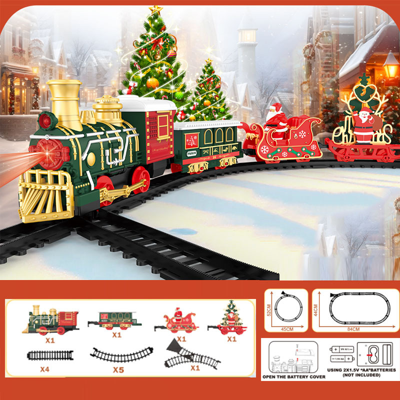Кросс-бордерный электрический классический паровоз ретро паровая модель с распылением симуляция детский рождественский набор игрушек