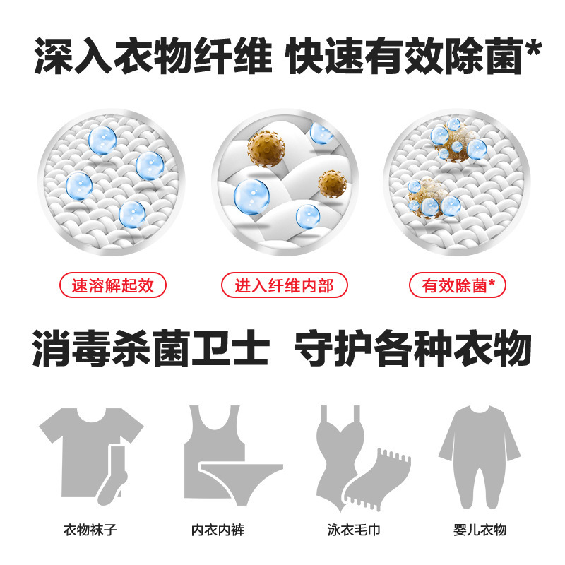 Walch/Walch Clothing Disinfectant 1.6L Intimates Sterilization Liquid Fresh and Mite Removal Can Be Used with Laundry Detergent Batch