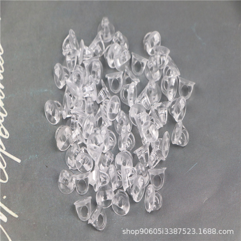 Transparent flat bottom leather band buckle hair rope accessories handmade DIY jewelry material Korean jewelry rubber band buckle fixed