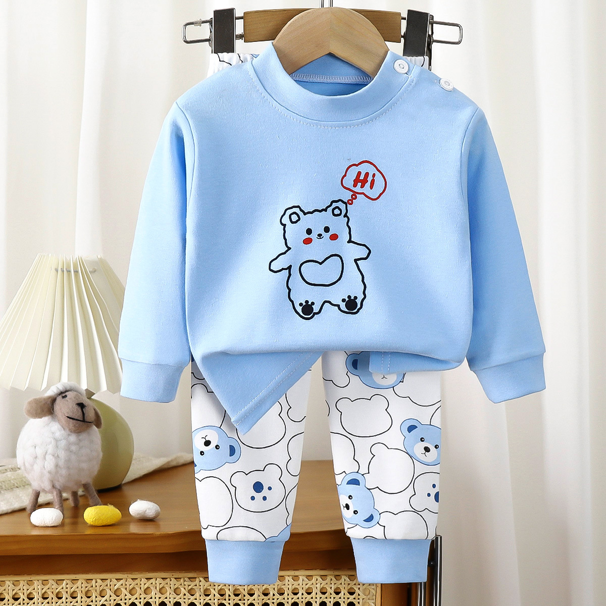 Children's Clothing Spring and Autumn Children's Intimates Set Pure Cotton Autumn Clothes Boys and Girls Baby Autumn Clothes Long Pants Pajamas Home Clothes Wholesale