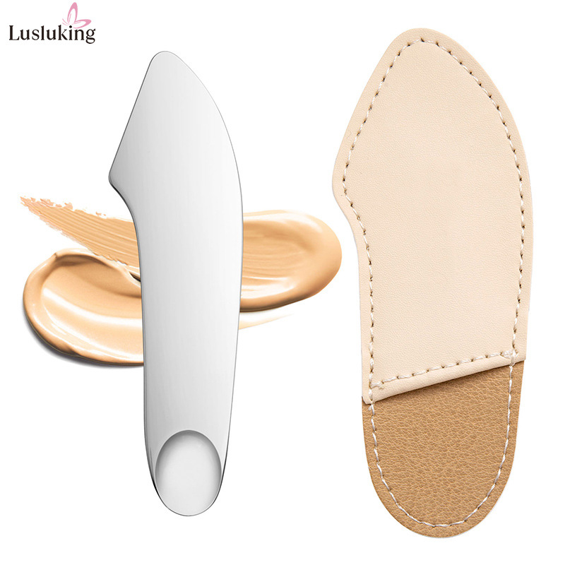 Cross-Border Stainless Steel Heart-Shaped Facial Mask Scraper Massage Scraper Heart Liquid Foundation Scraper Color Stick Facial Beauty Tool