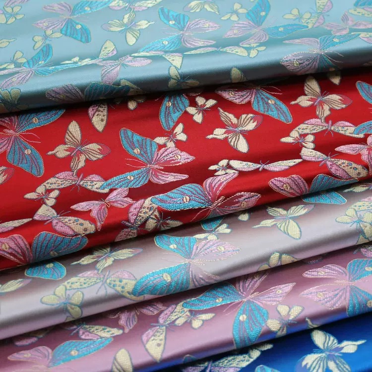 150cm Colorful Butterfly Dance Chinoiserie Children's Clothing Dress New Year's Greetings Jacquard Fabric Multi-Color Brocade Forged Tang Suit New Chinoiserie